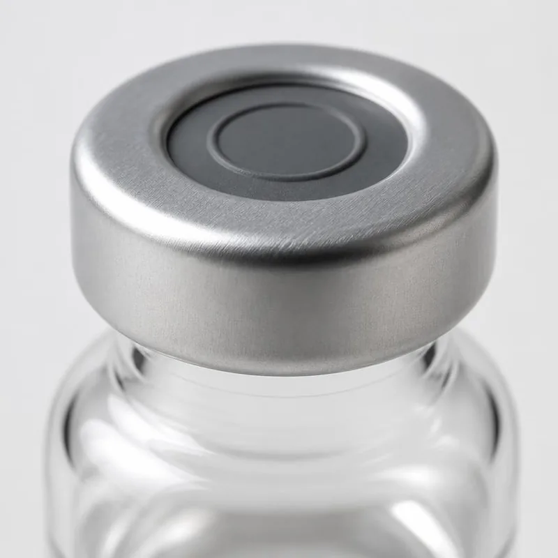 Sello de aluminio y tapón de un vial de 3 ml